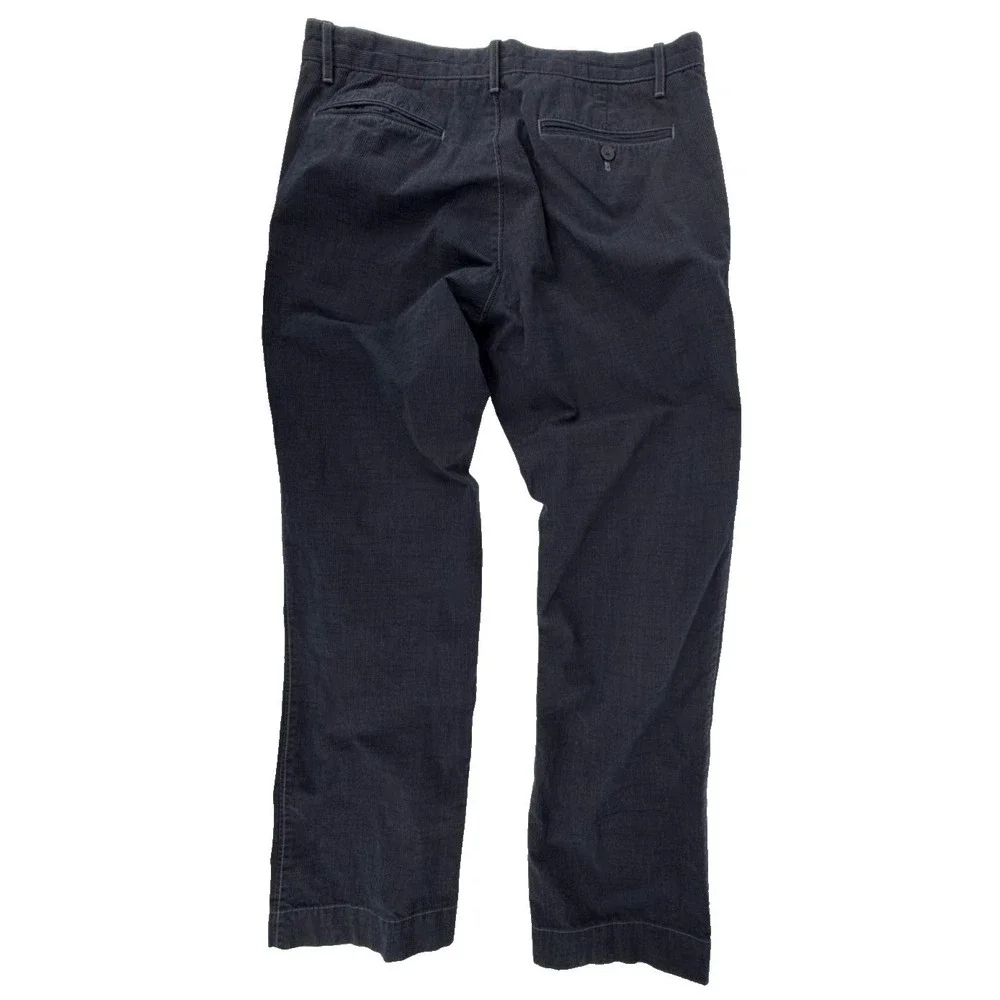 Banana Republic Chino Pants,Men's Straight Fit Navy Cotton Blend PinStripe 33x32